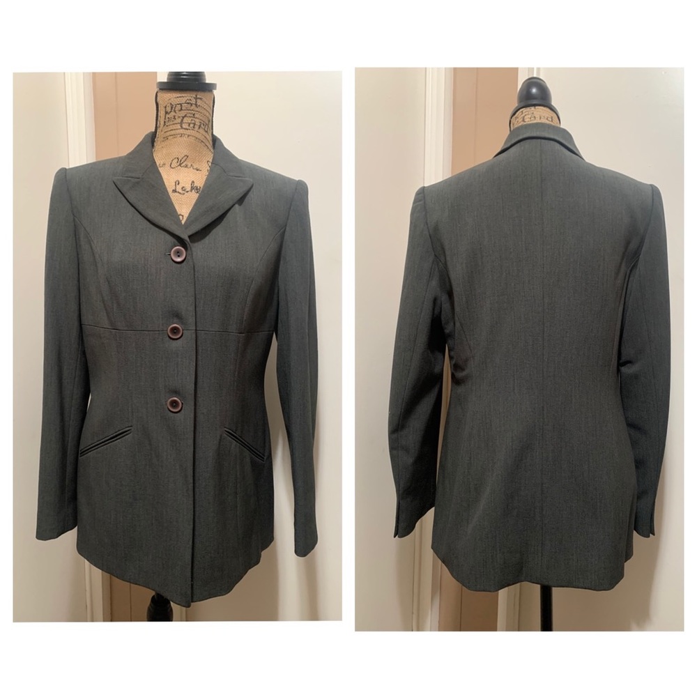 Classiques Entier 3 Button Blazer Gray Wool Blend